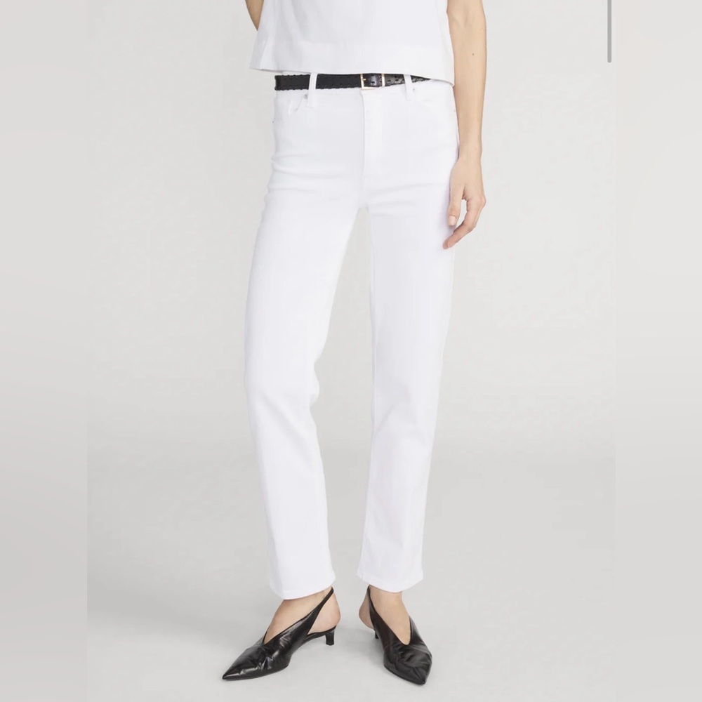 NEW FRAME Denim le sleek high rise straight leg jean, white 25 - Picture 2 of 12